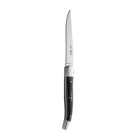 Laguiole Black Handled Steak Knife - Serrated Edge