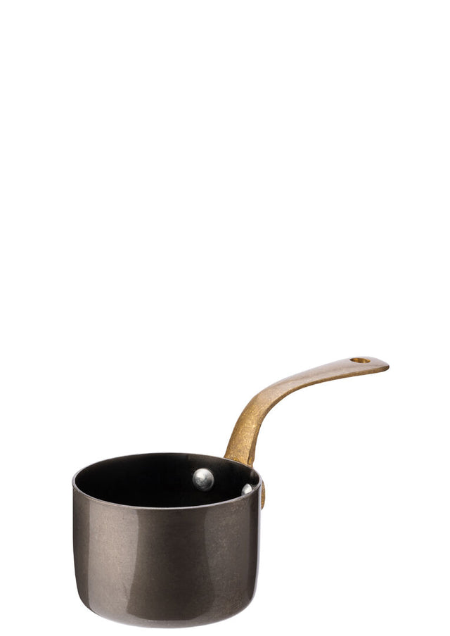 Black Vintage Steel Mini Sauce Pan 2.75" (7cm) - Pack 6