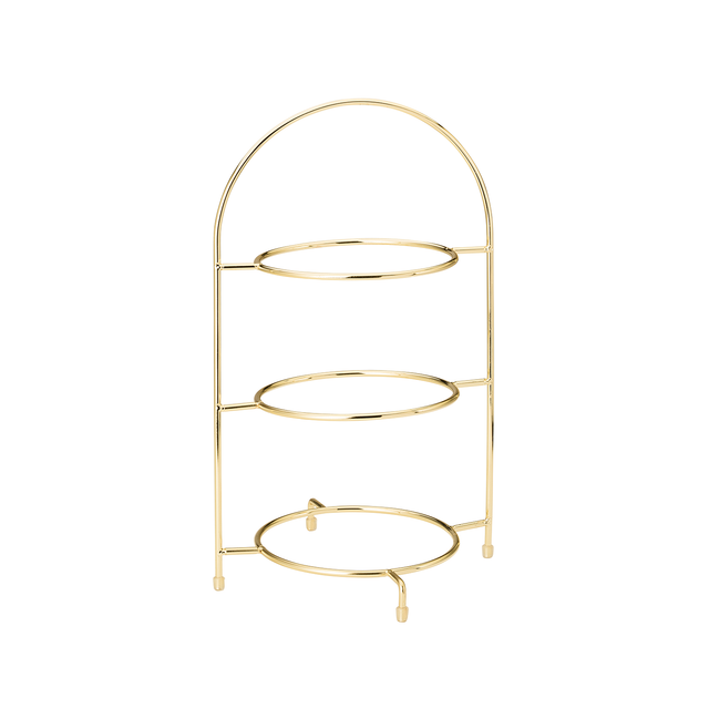 Gold 3 Tier Plate Stand 16.5" (42cm)