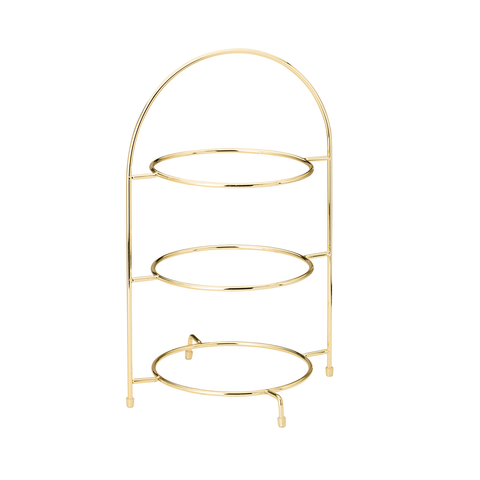 Gold 3 Tier Plate Stand 17" (43cm)