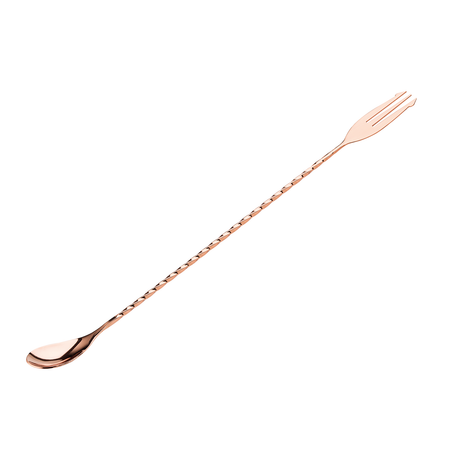 Fork End Copper Cocktail Mixing Spoon 12"