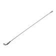 An extra long silver teardrop cocktail mixing spoon with a twisted stem.