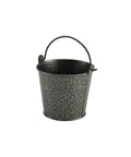 Galvanised Steel Hammered Serving Bucket 10cm Dia Silver