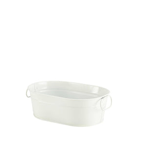 Galvanised Steel Serving Bucket White 23 x 15 x 7cm