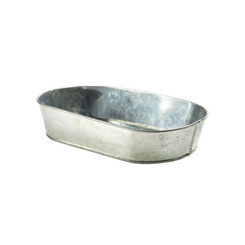 Galvanised Steel Serving Platter 24x15cm- Pack 