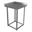 Gray metal side table on a white background