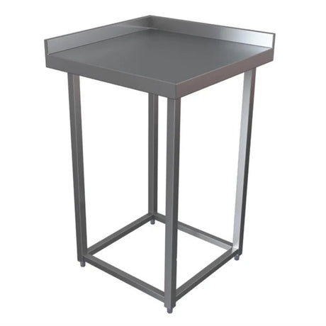 Gray metal side table on a white background