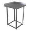 Gray metal side table on a white background