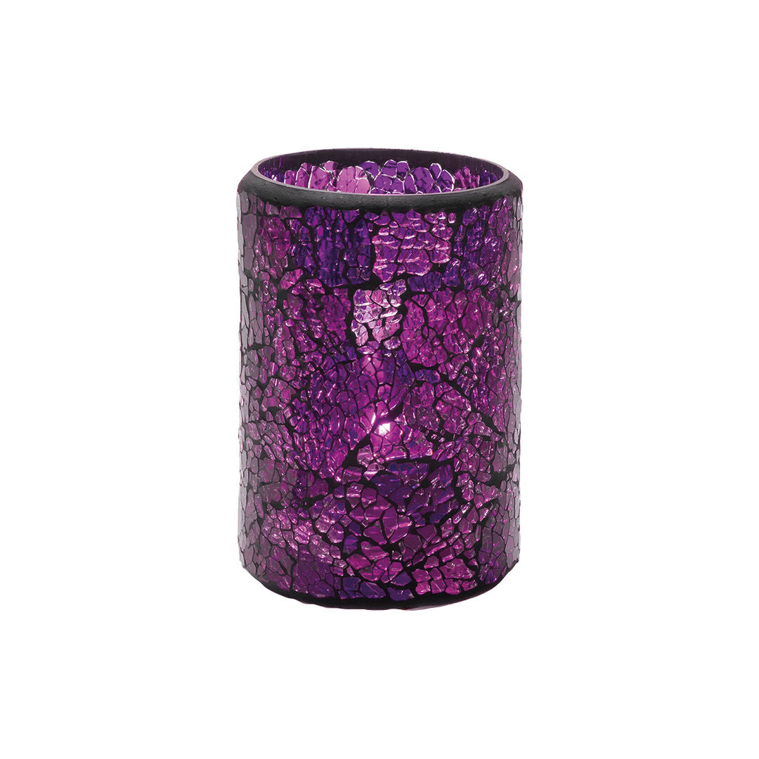 Crackle Blue & Purple Glass Cylinder Lamp 8 x 11.4cm (3 1/8 x 4 1/2") - Pack 24