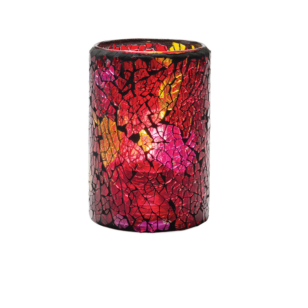 Crackle Red & Gold Glass Cylinder Lamp 8 x 11.4cm (3 1/8 x 4 1/2") - Pack 24