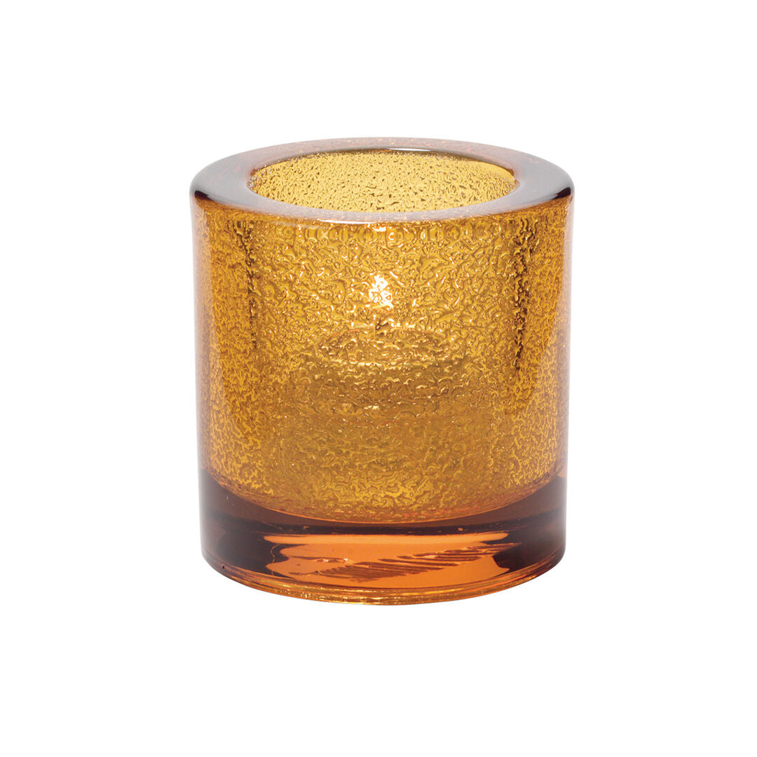 Thick Round Amber Jewel Tealight 7 x 7.3cm (2 3/4 x 2 4/5") - Pack 6
