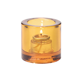 Thick Round Amber Tealight 7 x 7.3cm (2 3/4 x 2 4/5") - Pack 6
