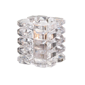 Faceted Cube Clear Glass Votive 7.6 x 8.3cm (3 x 3 1/4") - Pack 6