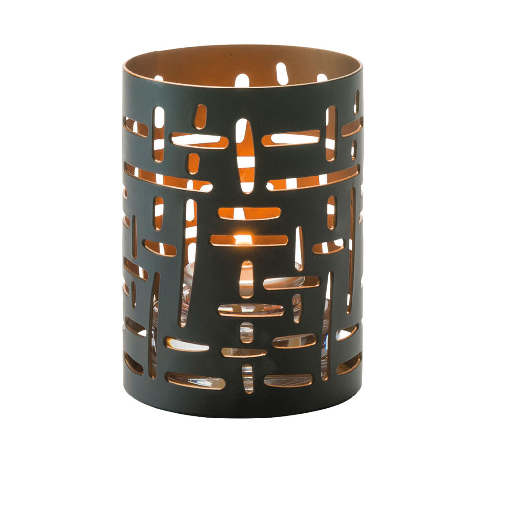 Data Black & Gold Metal Votive 6 x 8.6cm (2 3/8 x 3 3/8") - Pack 6