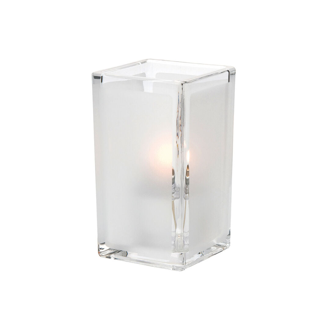 Quad Clear Satin Panel Glass Votive 6.4 x 11.1cm (2 1/2 x 4 3/8") - Pack 6