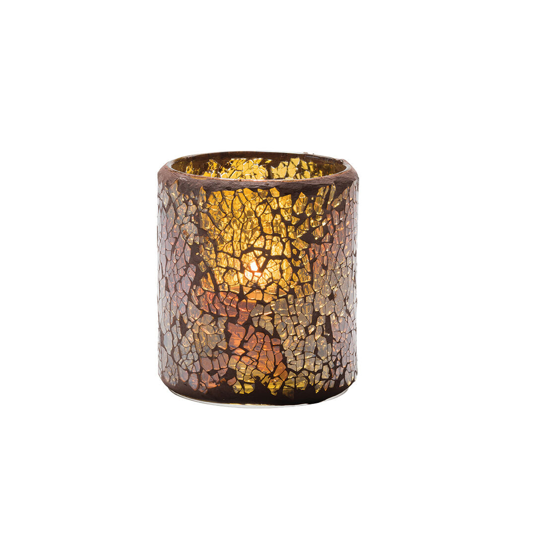 Crackle Gold Glass Votive Lamp 7.6 x 8.3cm (3 x 3 1/4") - Pack 36