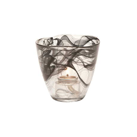 Wysp Black Glass Votive 9.5 x 8.9cm (3 3/4 x 3 1/2") - Pack 6
