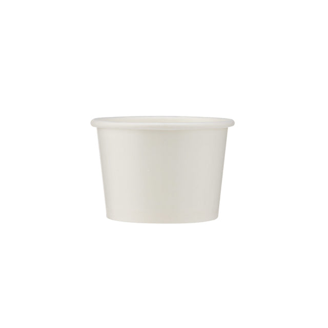 White paper soup cup on a white background