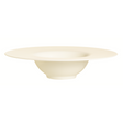 An off-white ceramic deep bowl with a wide, shallow rim, shown against a solid white background.