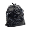 Black trash bag on a white background