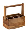 Acacia Straight Sided 4 Compartment Table Caddy - Pack 2