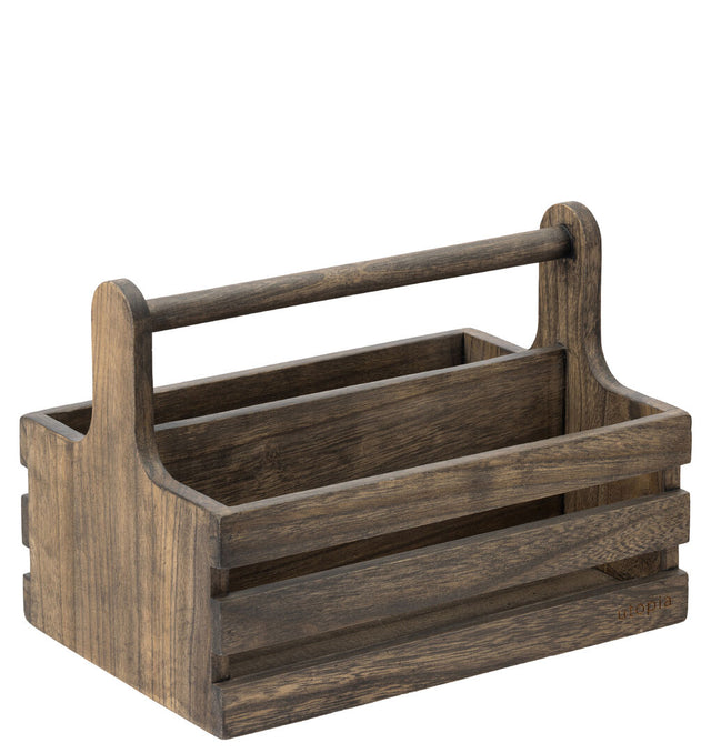 Large Rustic Wooden Table Caddy - Pack 2