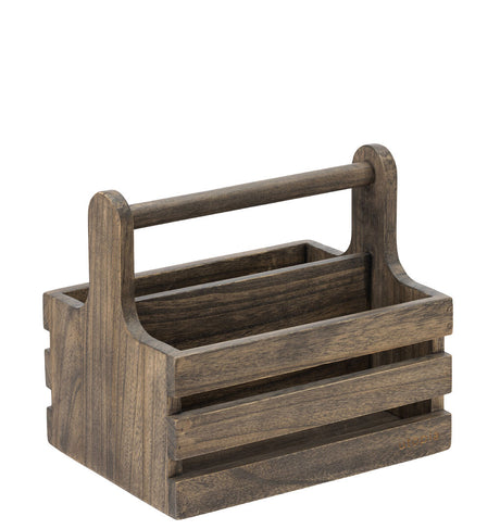 Medium Rustic Wooden Table Caddy - Pack 2