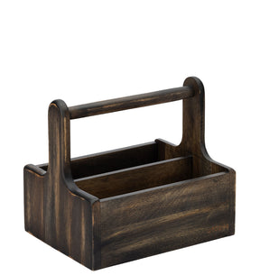 Medium Black Wooden Table Caddy - Pack 2