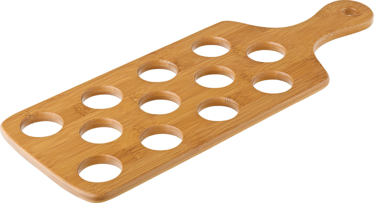 Bamboo Shot Paddle - To hold 12 Shots 16 x 6" - Pack 6