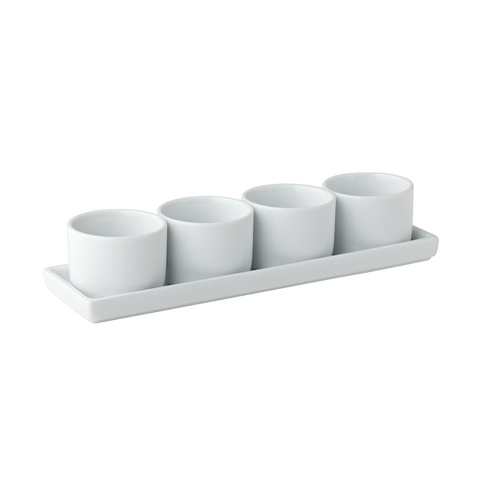 Titan Gourmet 4 Round Bowls & Tray 9 x 2.75"