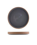 GenWare Kava Dark Grey Stoneware Raw Wall Presentation Plate 18cm