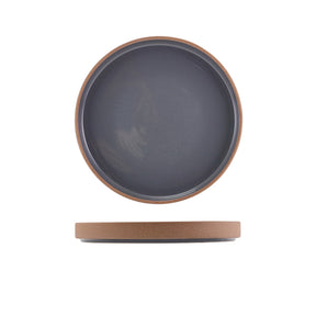 GenWare Kava Dark Grey Stoneware Raw Wall Presentation Plate 20cm