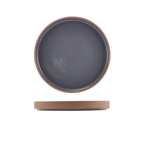 GenWare Kava Dark Grey Stoneware Raw Wall Presentation Plate 20cm