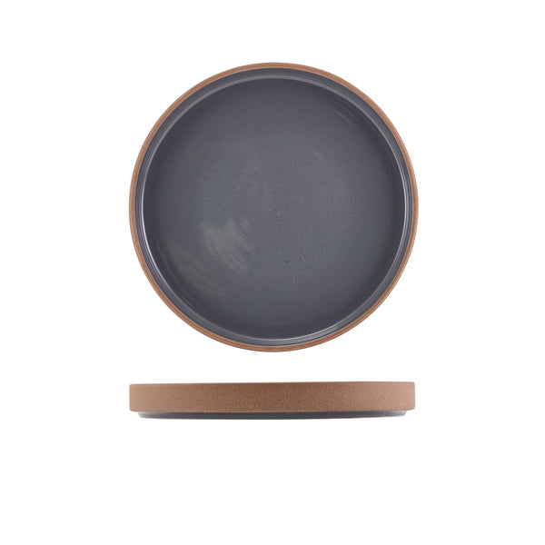 GenWare Kava Dark Grey Stoneware Raw Wall Presentation Plate 20cm