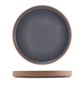 GenWare Kava Dark Grey Stoneware Raw Wall Presentation Plate 25cm