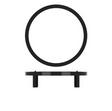 Black Luxor Metal Round Riser 28.5 x 7cm