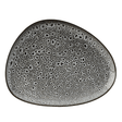 Black and white textured oval plate on a white background