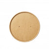 Round brown kraft cardboard lid on a white background