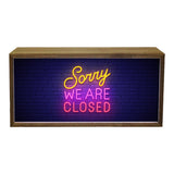 LightBoxSorryWeAreClosedNeon
