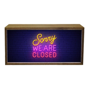 LightBoxSorryWeAreClosedNeon