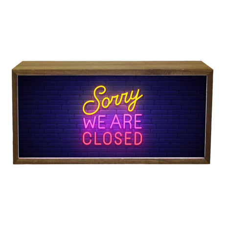 LightBoxSorryWeAreClosedNeon