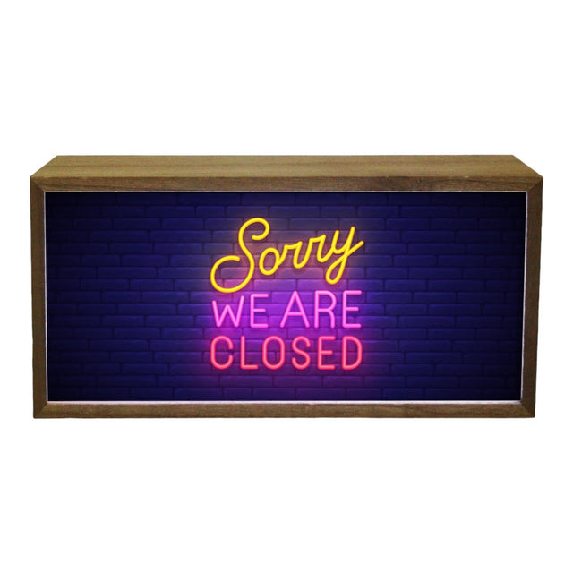 LightBoxSorryWeAreClosedNeon