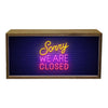 LightBoxSorryWeAreClosedNeon