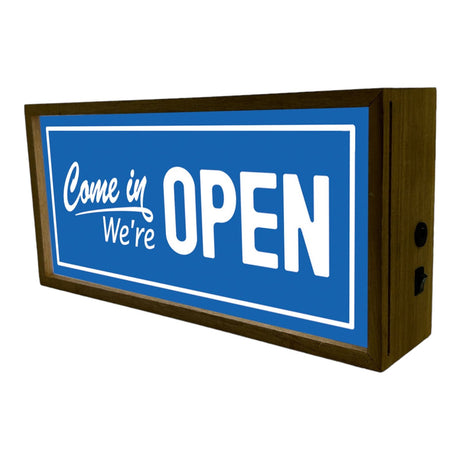 Light Box Come In We're Open Sign 