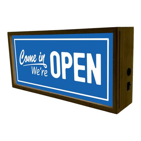 Light Box Come In We're Open Sign 