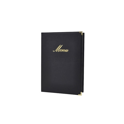 Classic A5 Menu Holder Black 4 Pages