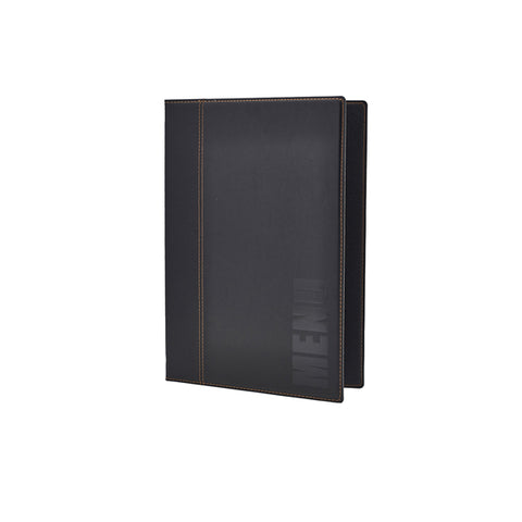 Contemporary A4 Menu Holder Black 4 Pages
