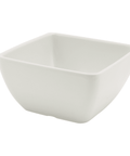 White Melamine Curved Square Bowl 10.5cm