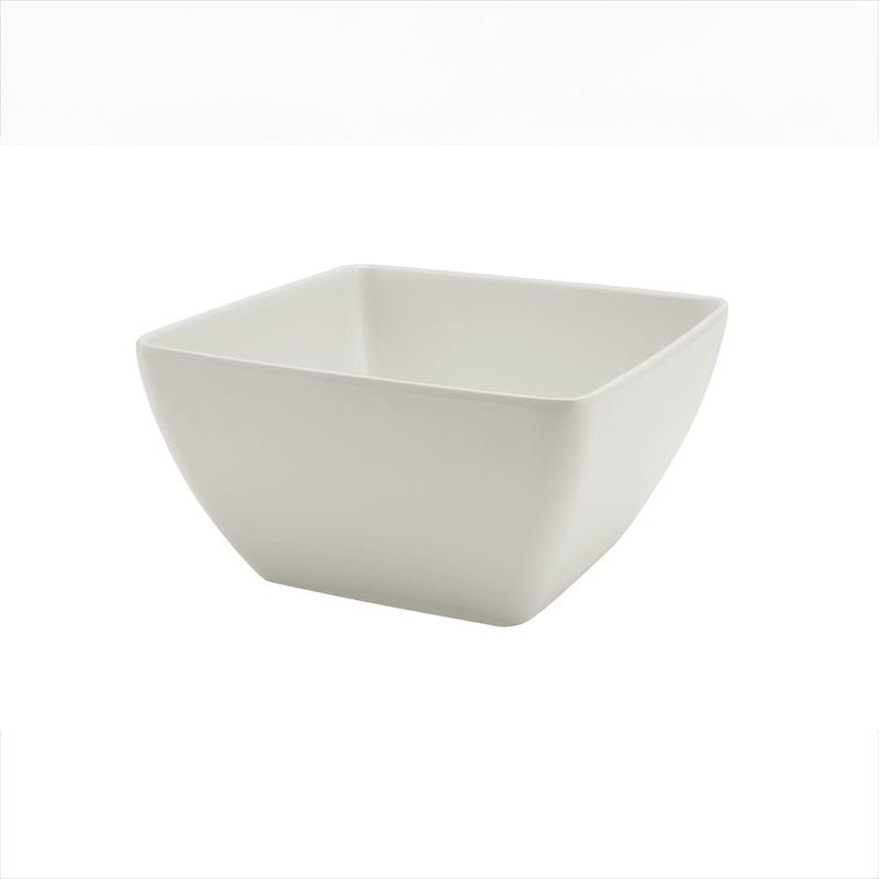 White Melamine Curved Square Bowl 19cm
