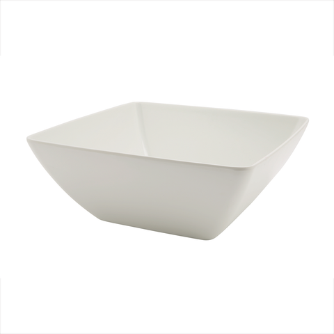 White Melamine Curved Square Bowl 26.2cm